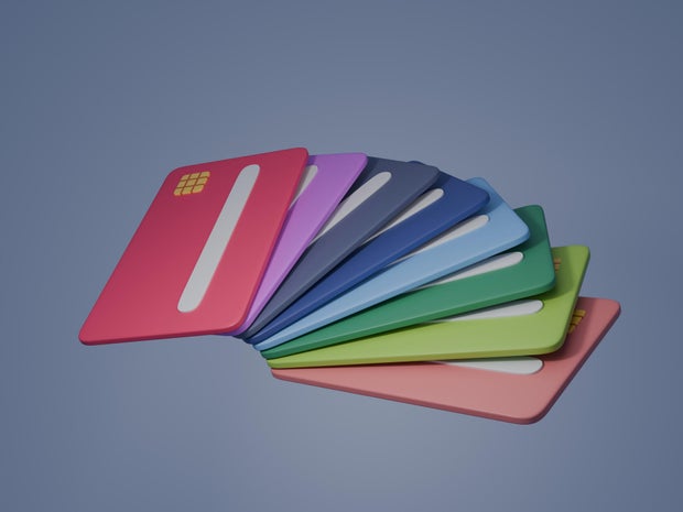 A enactment      of colorful recognition  cards are displayed successful  a enactment      