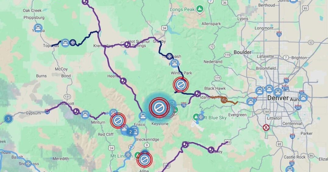 Slick conditions causing travel issues in Colorado's high country - CBS ...