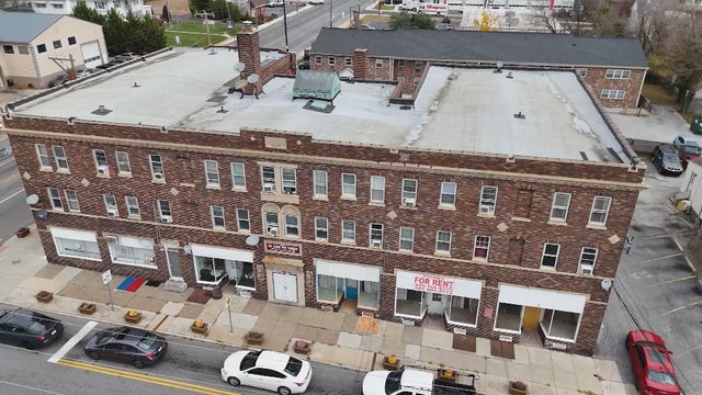 Drone shot of the Turner Apartments in Glenolden 