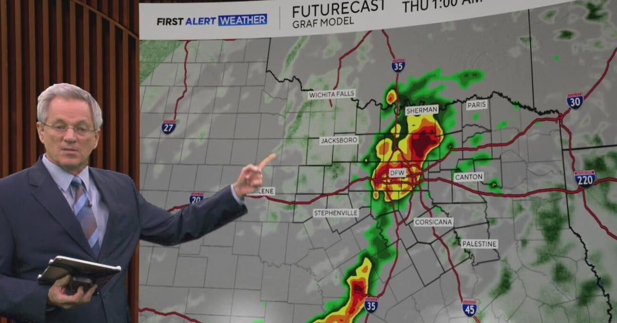 Isolated storms head for North Texas Wednesday night - CBS Texas