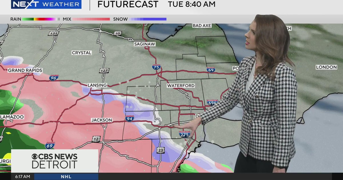 Snow and rain move through portions of Southeast Michigan today. - CBS ...
