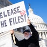 Reps. Ro Khanna, Democrat of California, speaks alongside, Thomas Massie, Republican of Kentucky and Marjorie Taylor Greene, Republican of Georgia, during a press conference on the "Epstein Files Transparency Act" at the U.S. Capitol on Nov. 18, 2025. 