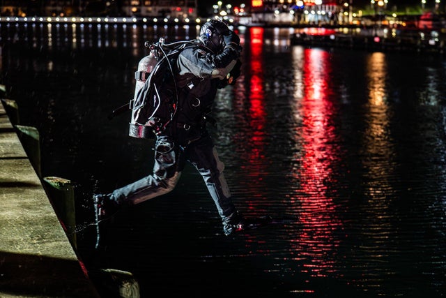 Car in Baltimore Inner Harbor 