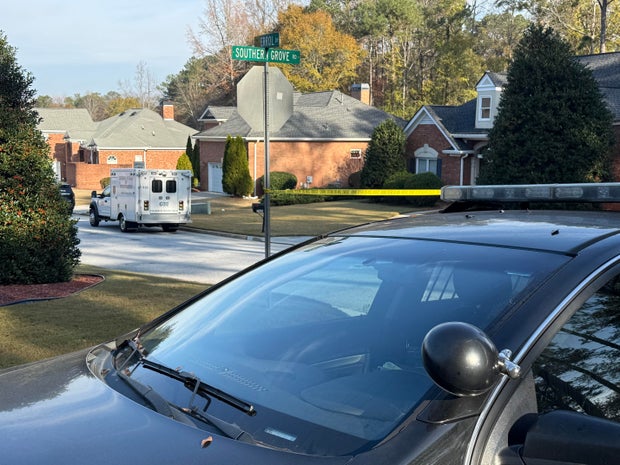 Crime scene photo showing police activity related to the DeKalb County officer-involved shooting.