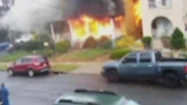 House engulfed in flames