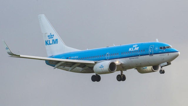 KLM airline fleet in Amsterdam Airport 