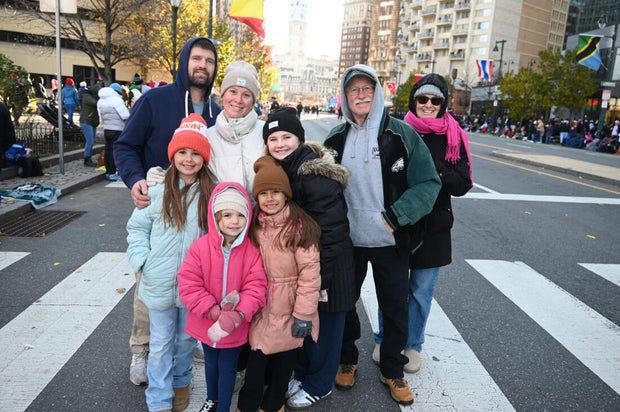 People on the Benjamin Franklin Parkway for the Thanksgiving parade in Philadelphia 