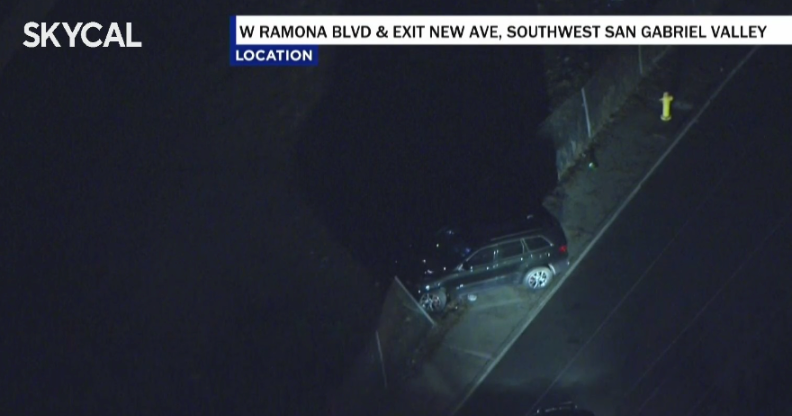 California Highway Patrol officers in pursuit of speeding car in San Gabriel Valley