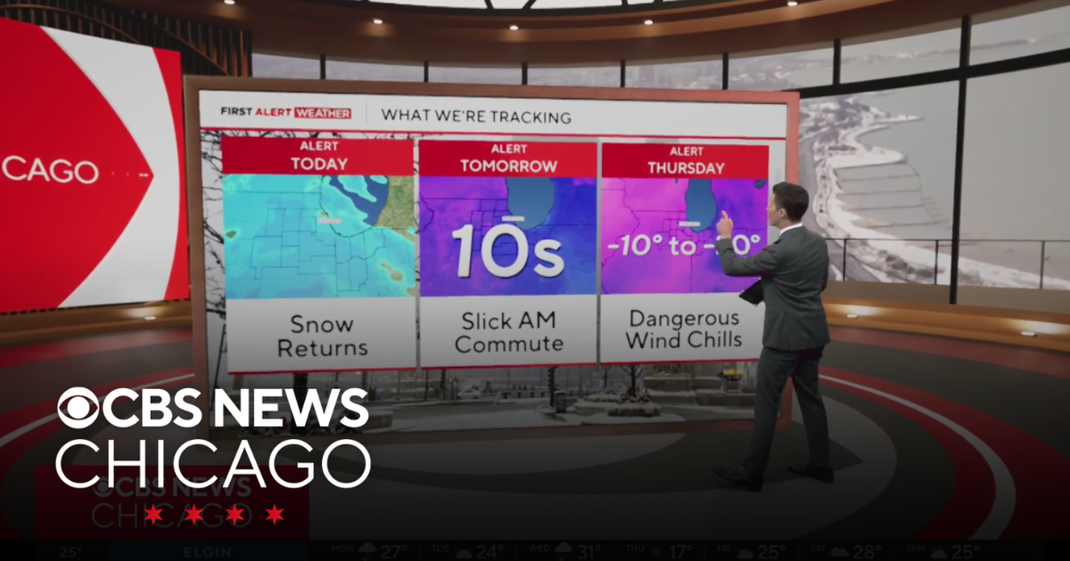 Snow returns Monday afternoon, wintry all week in Chicago - CBS Chicago