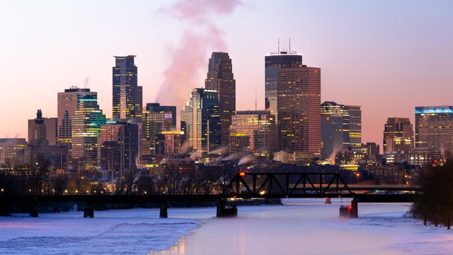 Large Pano, Winter Sunrise, Minneapolis, Skyline, Minnesota, America 