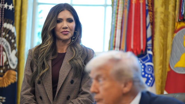 Homeland Security Secretary Kristi Noem speaks at a news conference at Harry Reid International Airport on Saturday, Nov. 22, 2025, in Las Vegas. 