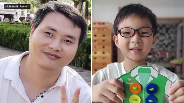 Fei and his 6-year-old son, Yuanxin 