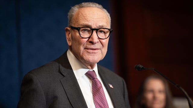 Senate Minority Leader Chuck Schumer speaks at a news conference on Nov. 20, 2025. 