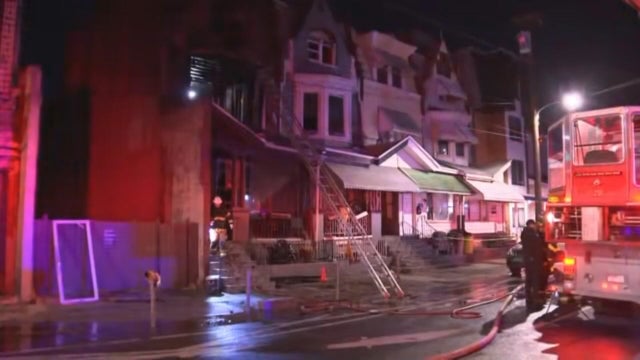 Ridge Avenue rowhome fire on Nov. 28, 2025 