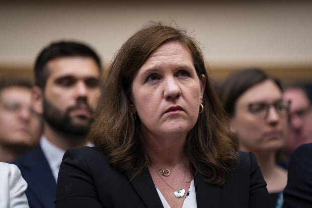 Rebecca Slaughter, a commissioner at the Federal Trade Commission, testifies during a House Judiciary Committee hearing in Washington, D.C., on July 13, 2023.
