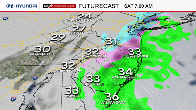 Icy Saturday ahead of slight warm up in Philadelphia region 