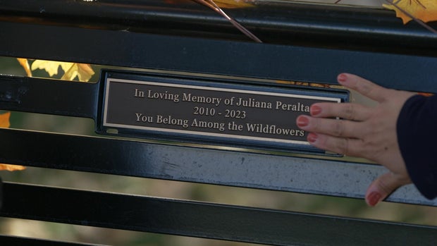 A memorial bench for Juliana