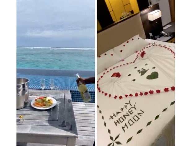 Screenshots of videos from a Maldives vacation