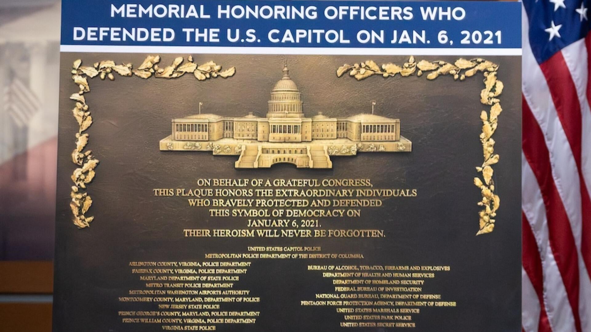 DOJ seeks to dismiss lawsuit over plaque commemorating Jan. 6 officers