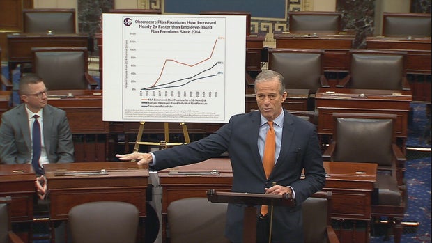 Senate Majority Leader John Thune speaks on the Senate floor on Thursday, Dec. 11, 2025.
