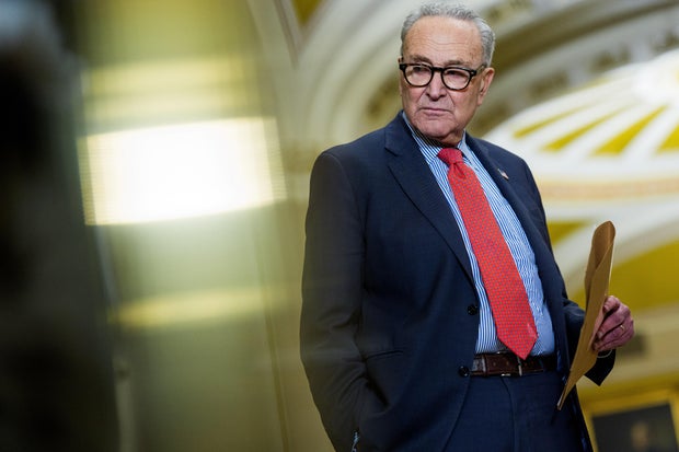 Senate Minority Leader Chuck Schumer during a news conference at the U.S. Capitol in Washington, D.C., on Dec. 9, 2025.