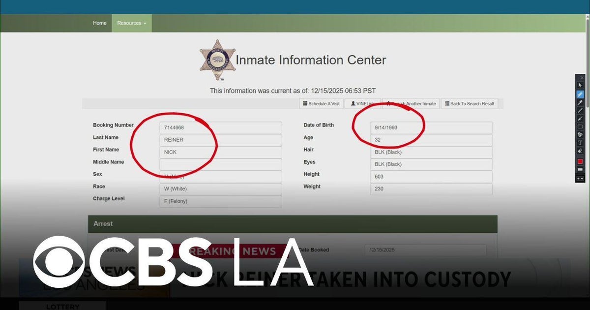 Nick Reiner in custody according to LASD inmate information center