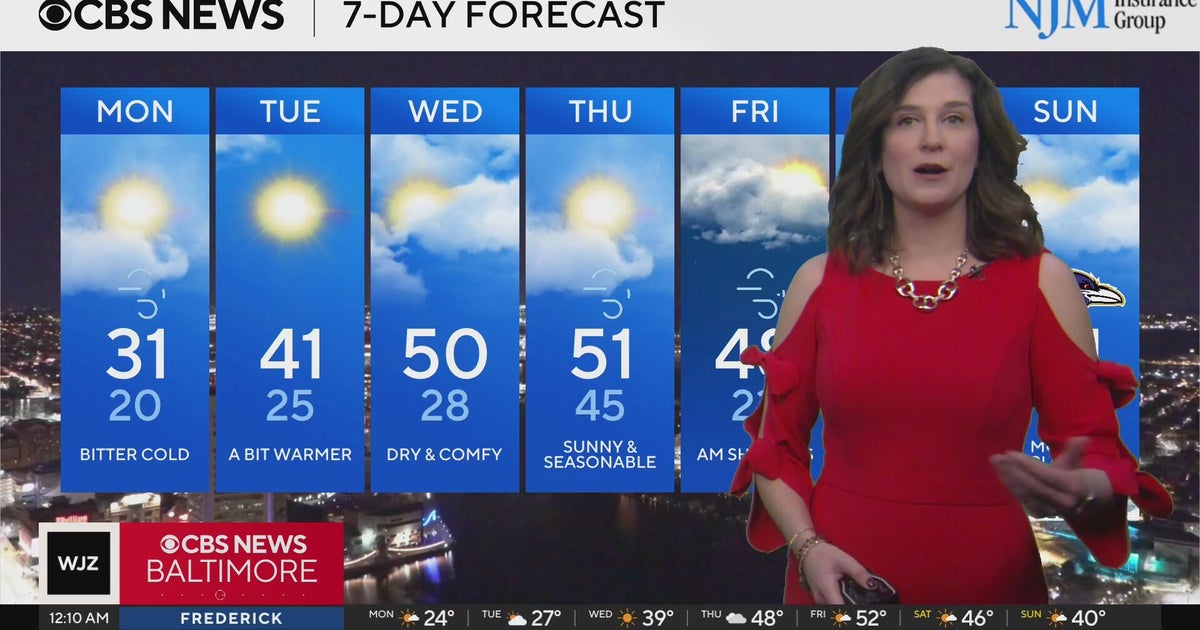 Frigid temperatures to start the week in Maryland - CBS Baltimore