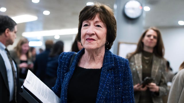 Sen. Susan Collins is seen in the Senate subway on Dec. 9, 2025. 