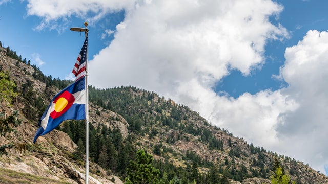 Colorado flag in Georgetown. 
