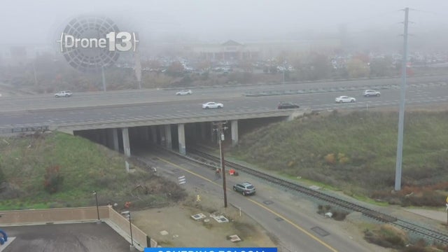 An aerial view of a Highway 50 in Folsom 