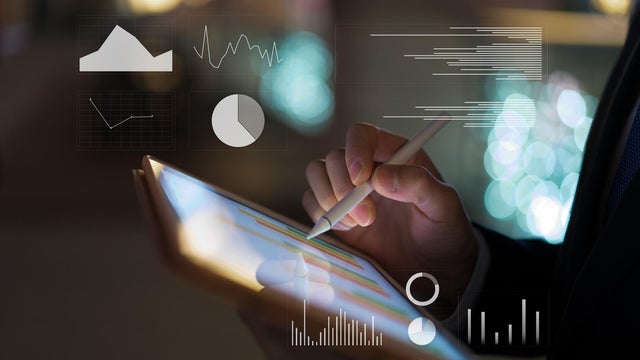 Composite image of digital tablet and virtual screen 