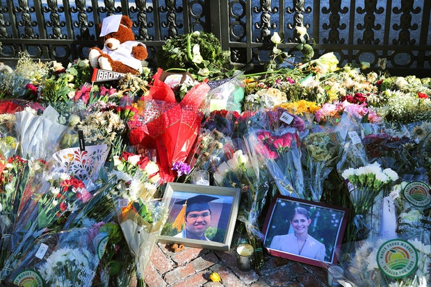 A memorial for Brown University shooting victims