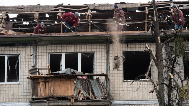 Aftermath of Russian drone attack in Kyiv 