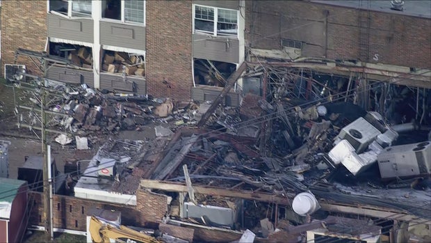 Aftermath of explosion at the Silver Lake Nursing Home in Bristol Township, Pennsylvania 
