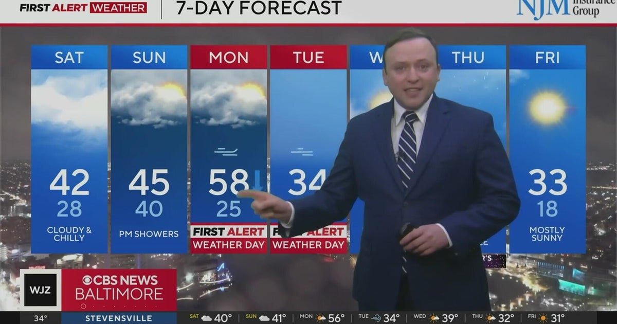 Wintry mix tapers off in Maryland Saturday morning - CBS Baltimore