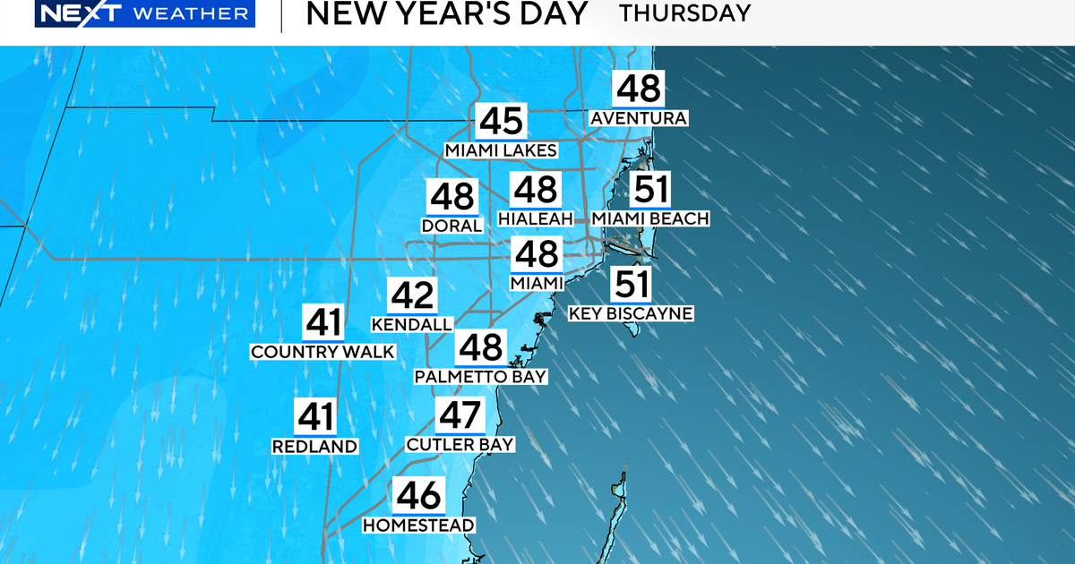 Cold front bringing cold temperatures to South Florida for New Year’s Eve, New Year’s Day
