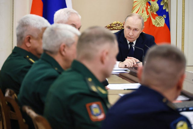 Russian President Putin chairs a meeting in Moscow 
