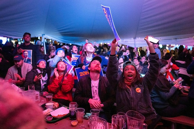 New Yorkers Watch Results Come In For City's Mayoral Election 