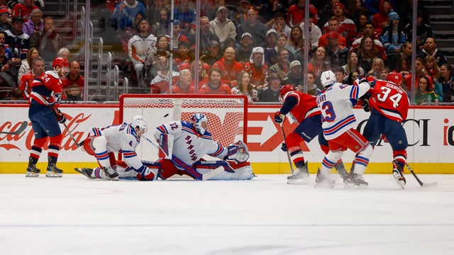 Tom Wilson #43 of the Washington Capitals scores a goal in the second period during a game against the New York Rangers at Capital One Arena on December 31, 2025 in Washington, D.C. 
