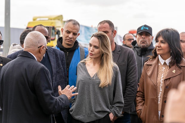 Angelina Jolie Visits Egypt-Gaza Border Area To Review Aid Efforts 