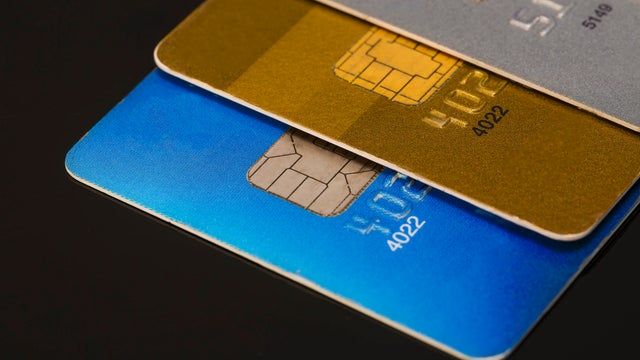 Several Credit Cards Selective Focus 
