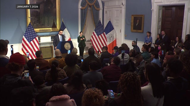 New York City Mayor Zohran Mamdani speaks at a press conference at City Hall 