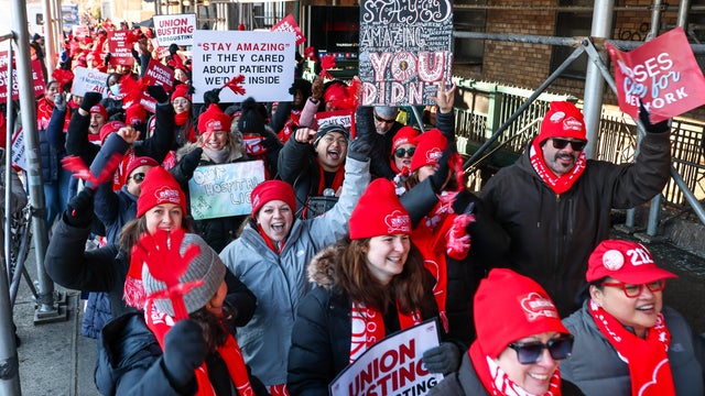 15,000 Nurses From Large Hospitals Go On Strike In New York City 
