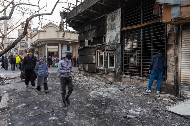 Scenes Of Destruction In Tehran Following Anti-Government Protests 