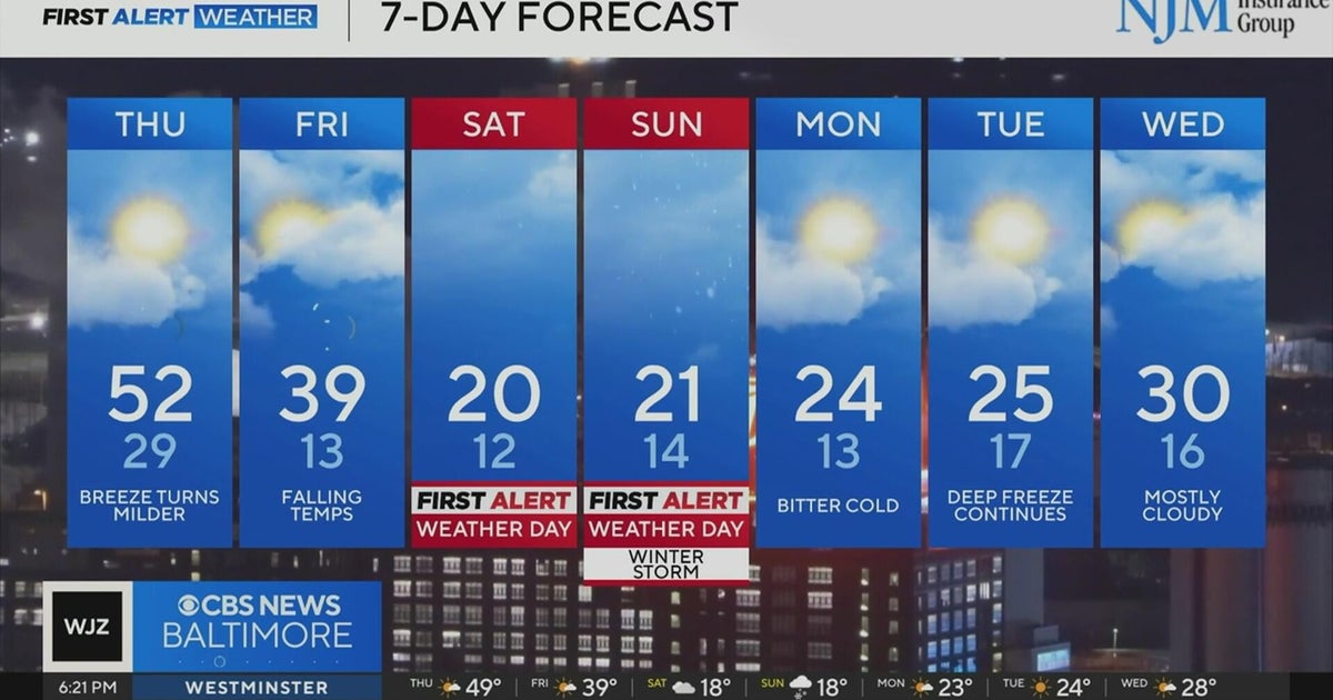 Winter blast coming to Maryland this weekend - CBS Baltimore