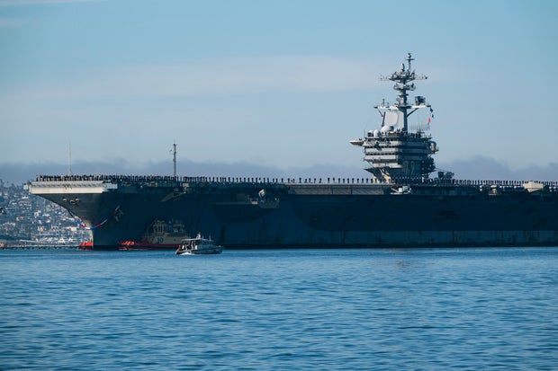 U.S Navy Aircraft Carrier USS Abraham Lincoln  Return From Middle East 