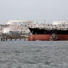 An Iranian tanker docks at an oil facility platform on Khark Island in the Gulf on March 12, 2017. 