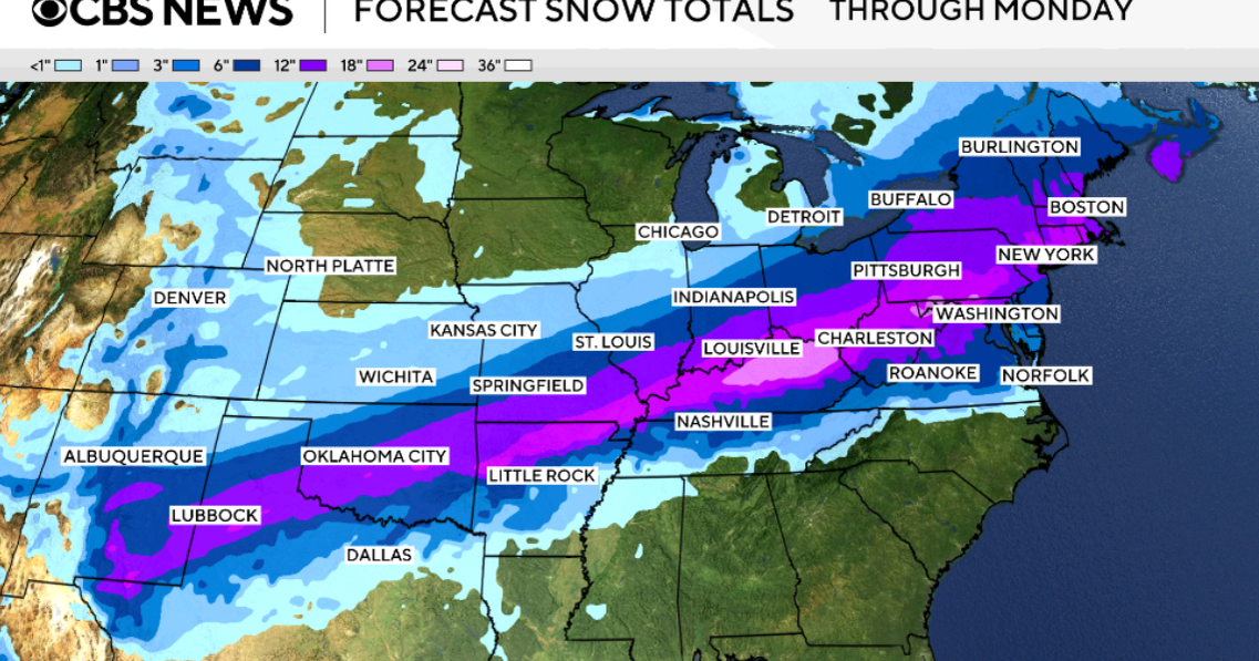 How much snow are you getting this weekend? See how many inches you're forecast to get in the winter storm.