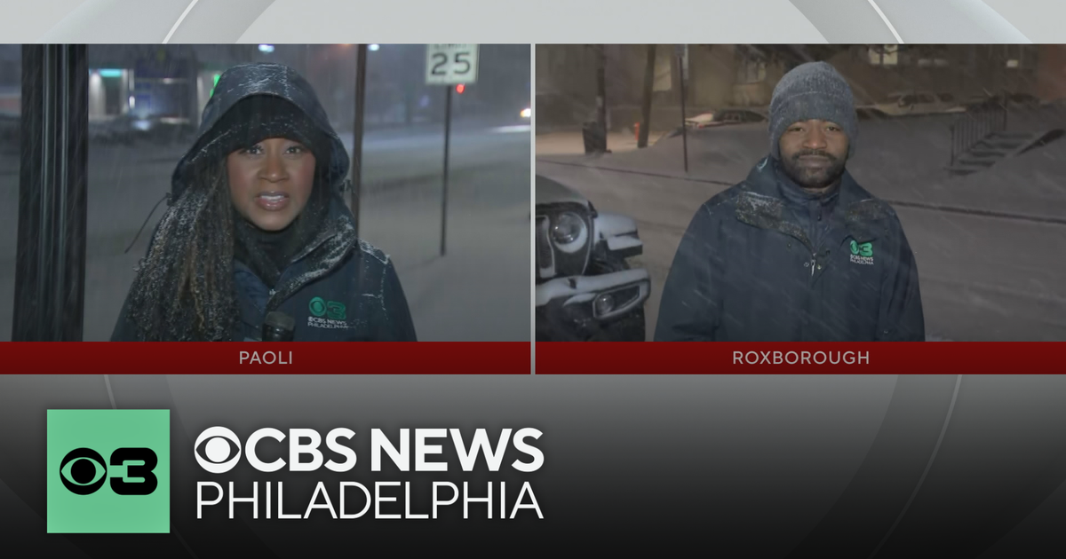 Snow coming down across Philadelphia as winter storm arrives in the Delaware Valley