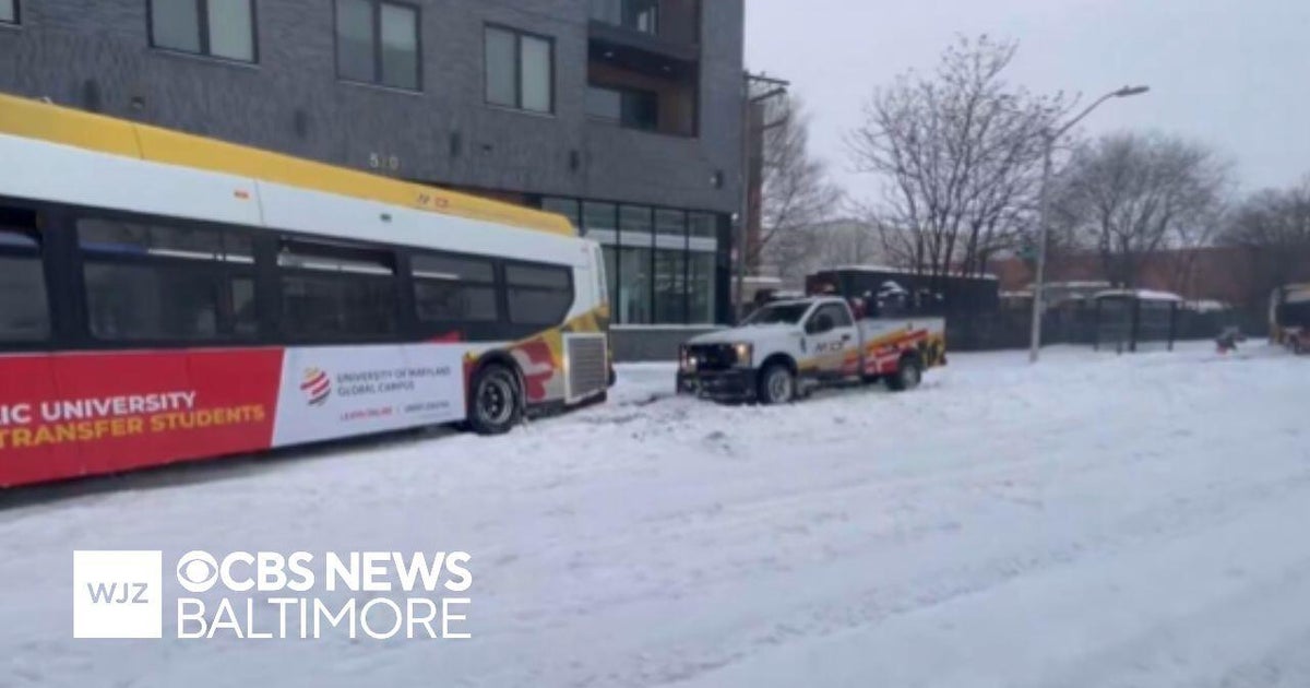 Snow and ice blanket Maryland as crews work to clear roads